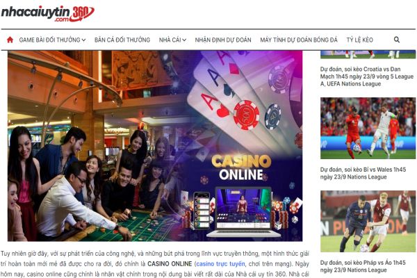 Tải Game Casino online tại Nhà cái uy tín 360